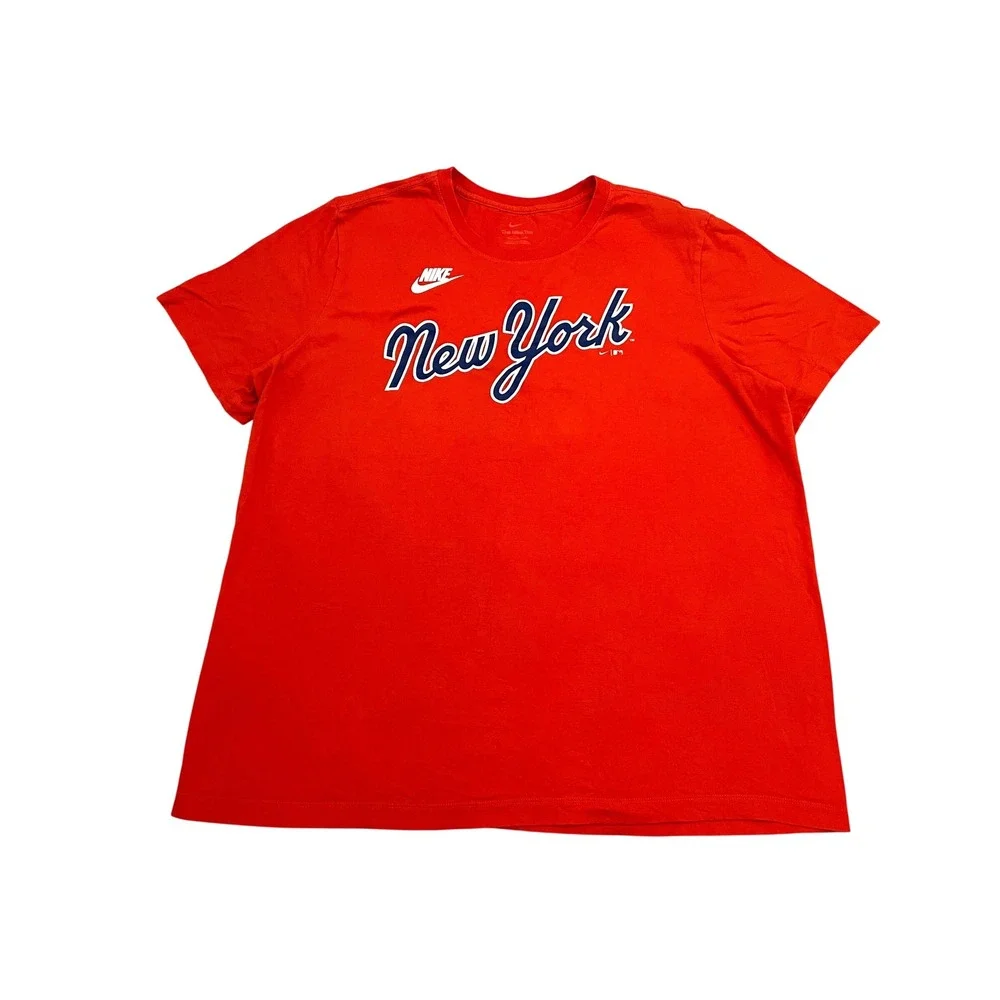 New York Mets Nike Short Sleeve T Shirt Men's XL Orange MLB